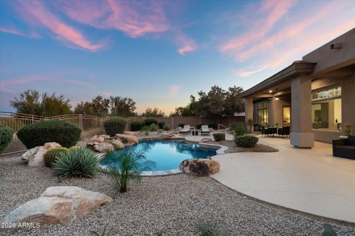 Enjoy spectacular desert, golf, and mountain views from inside and outside your home