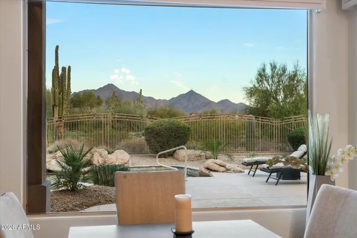 Enjoy spectacular desert, golf, and mountain views from your dining room
