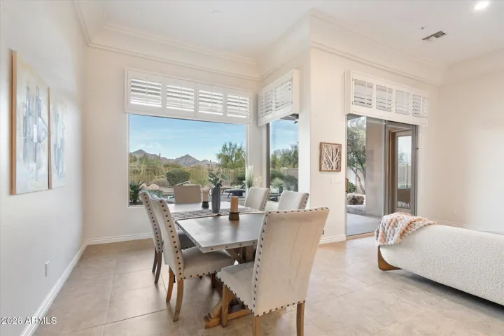 Enjoy spectacular desert, golf, and mountain views from your dining room