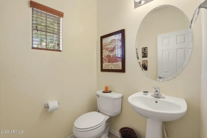 Downstairs powder bath excellent for guests