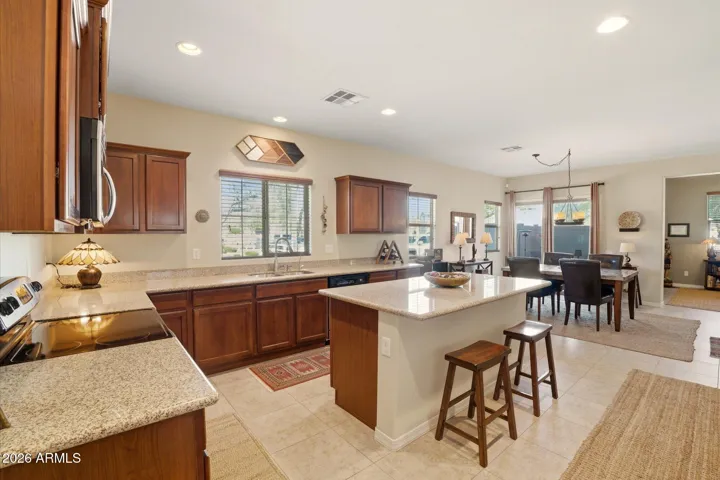 Island with counter seating