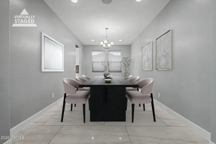 Virtually staged Dining Room