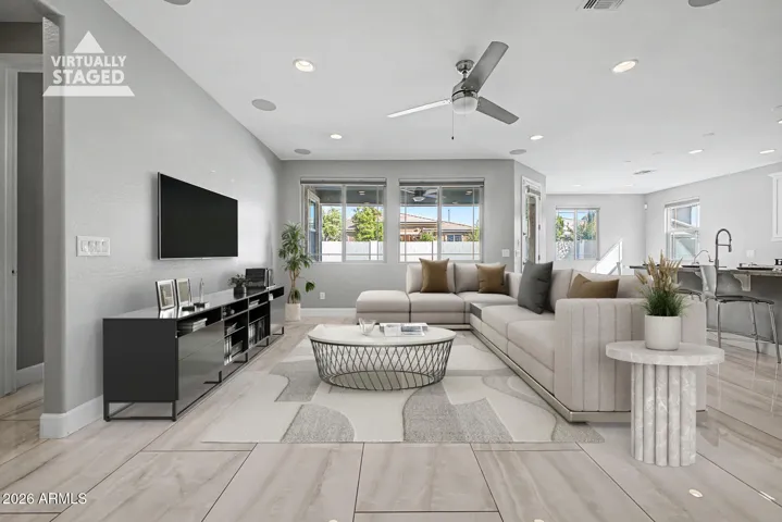 Virtually staged Living Room