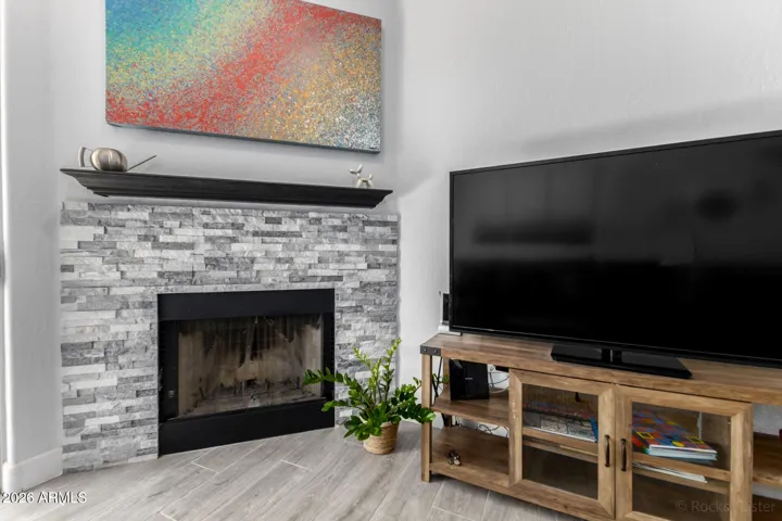 Stone Fireplace in Family Room