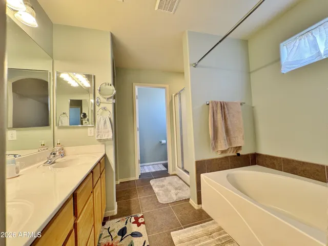 Separate garden tub and shower