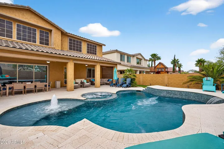 custom pool with swim jets Arizona