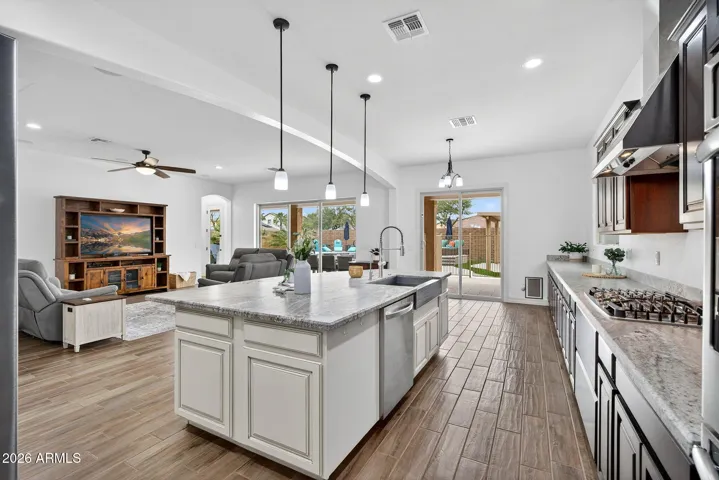 large kitchen island gathering space