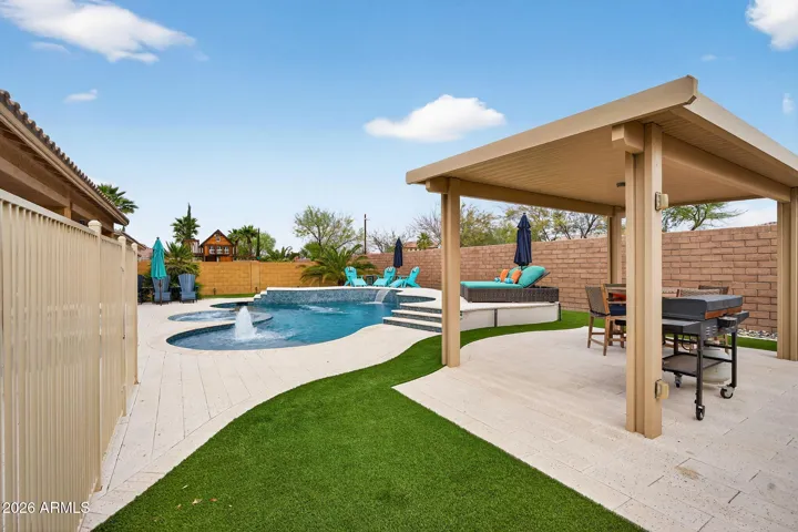 cool paver patio Eastmark backyard