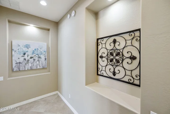 Wide hallways with art nitches