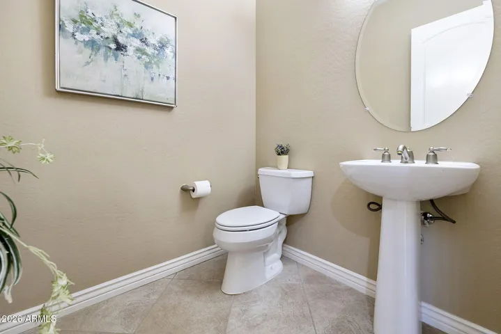 Powder room in the hall.