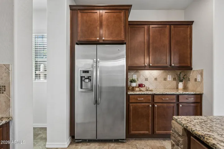 Stainless steel appliances, coffee bar