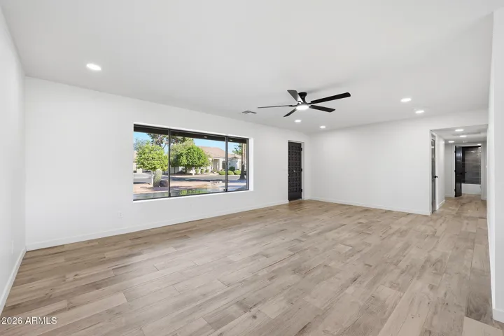 Front entry, living room
