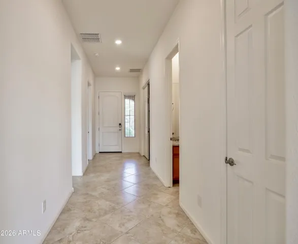 Hallway from Kitchen and Family Room.