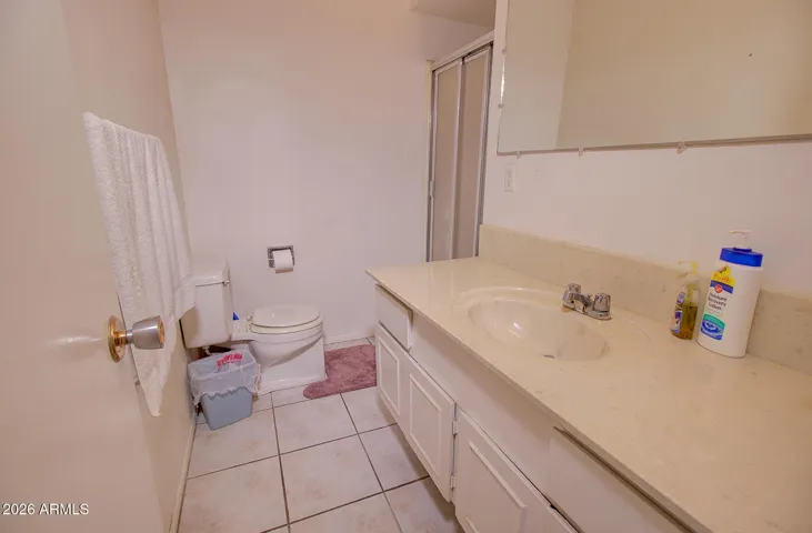3/4 bath downstairs. Great for guest use.