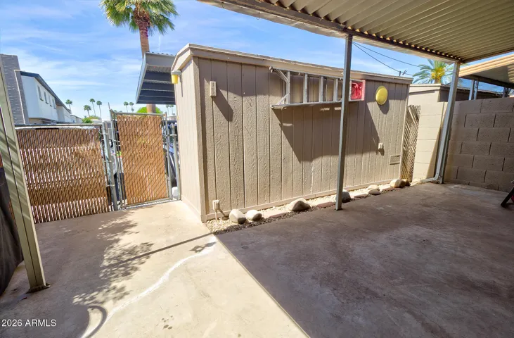 Gate access to parking area.