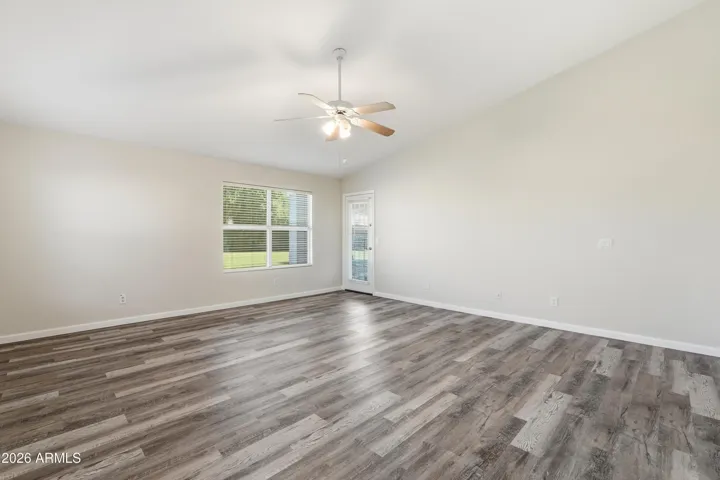 Primary bedroom with access to back yard