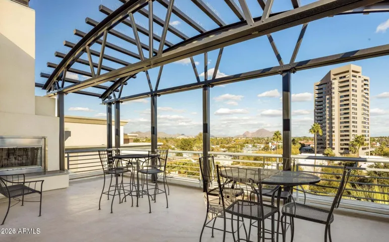 Roof top deck with BBQ and fireplace