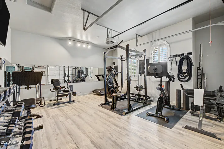 3rd Car Garage has been set up as a Home Gym