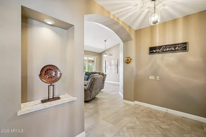 The entrance to the living room