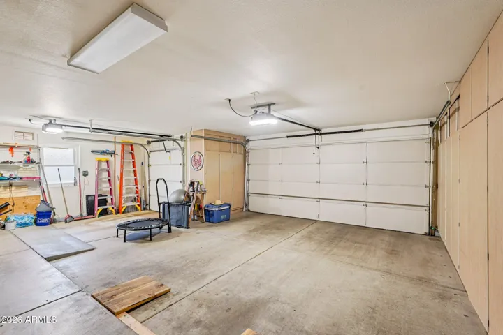 The spacious 2.5 car garage
