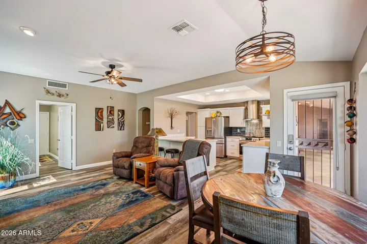 The family room and dinette