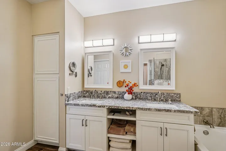 The master bathroom