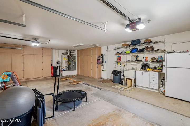 The spacious 2.5 car garage