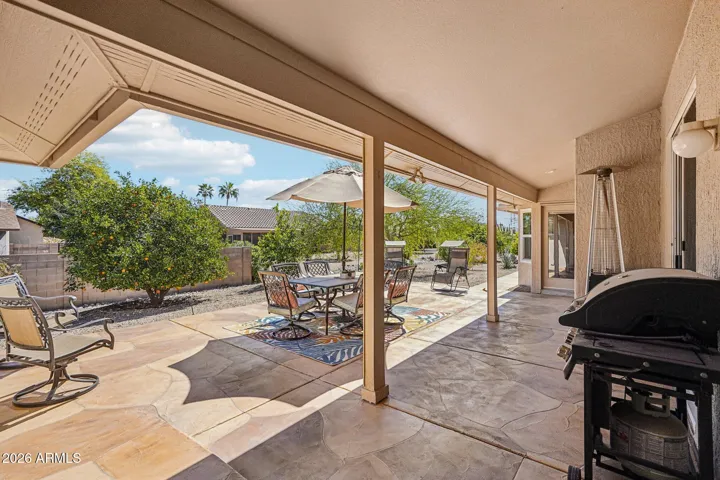 The clovered and open patio