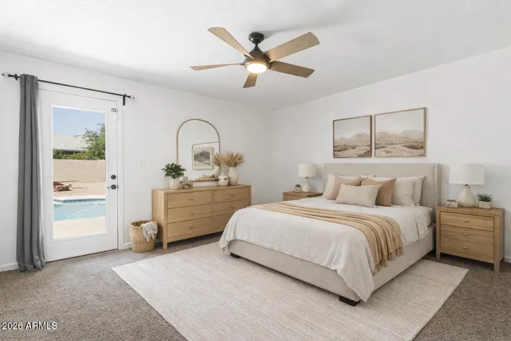 Virtually Staged Master Bedroom