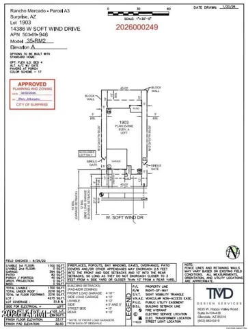14386 W Soft Wind Drive Preliminary Plot Plan
