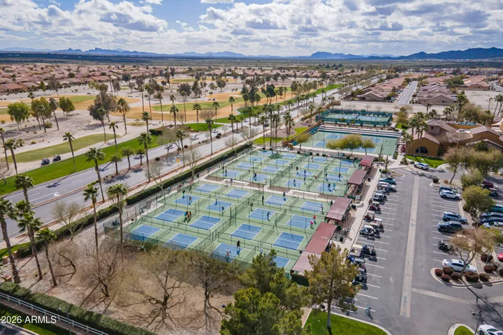 Pickleball courts, tennis courts, golf course