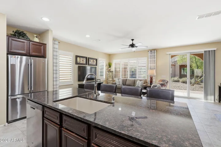 The large island is great for entertaining