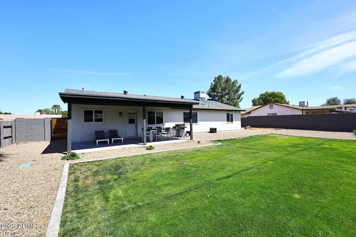 South facing backyard