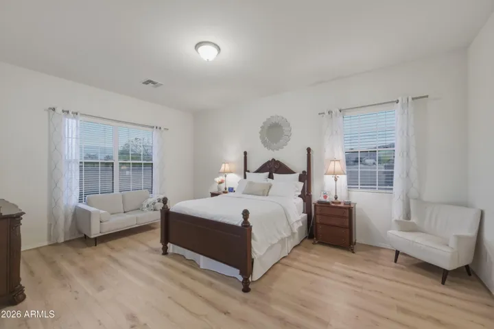 Large split primary bedroom