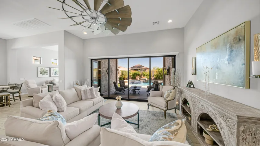 Beautifully Designed Great Room Connecting Indoors and Out