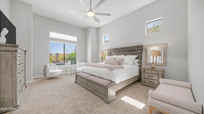 Light Filled Primary Bedroom Designed for Comfort and Calm