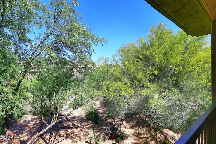 View from covered balcony