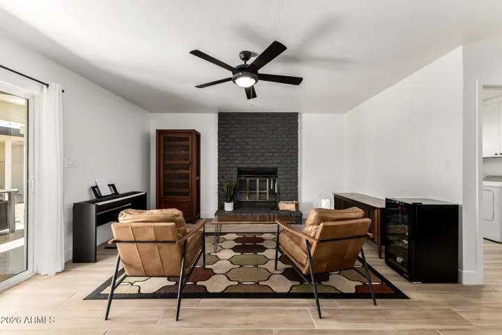 Wood burning fireplace