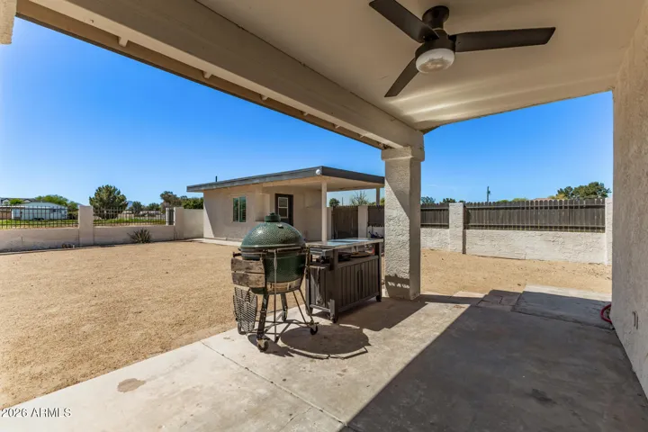 Covered patio & detached studio