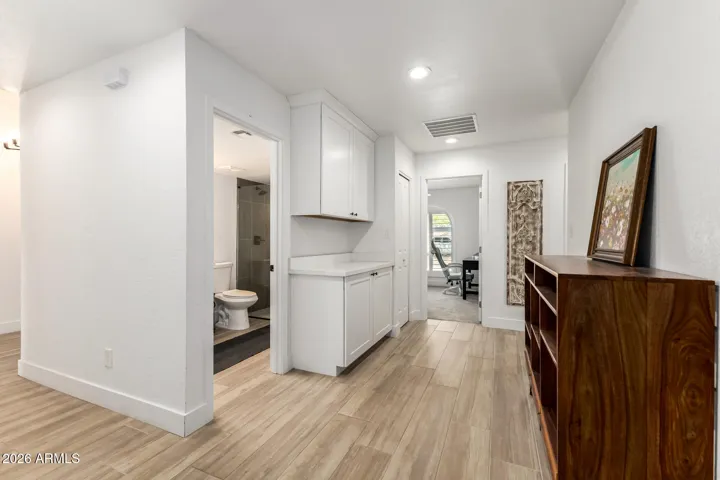 Hallway to bedrooms and guest bathroom