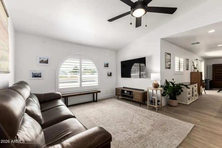 Living room that opens up to dining area