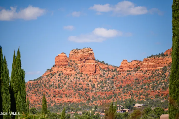...iconic Sedona red rock formations visible from the balcony
