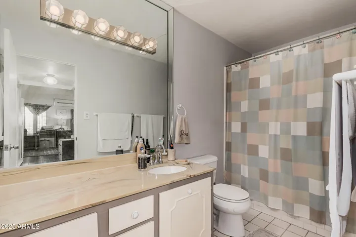 Bathroom is very spacious.