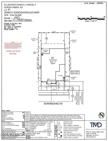 20484 E Sonoqui Boulevard Preliminary Plot Plan