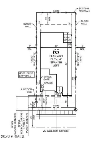8858 W Colter Street - Plot Plan
