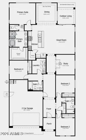 Additional Highlights Include: Pavers at front porch, driveway, and walkway, gourmet kitchen, garden tub with separate shower at owner's bath, and gas line for future outdoor kitchen.