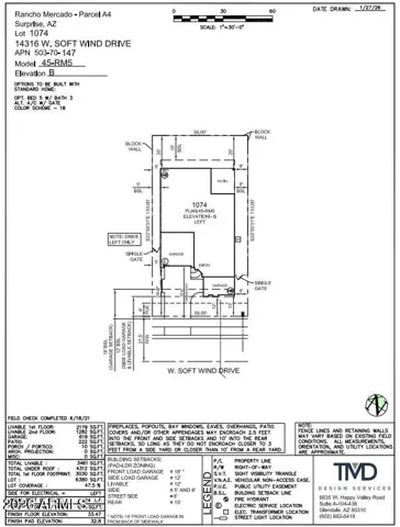 14316 W Soft Wind Drive Preliminary Plot Plan