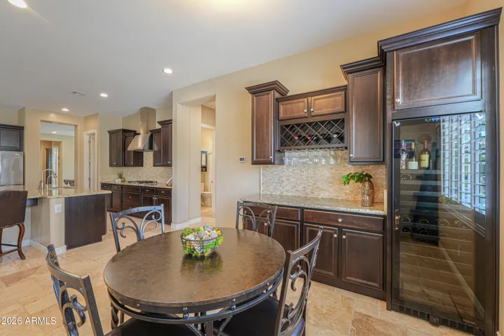 Breakfast Nook w/Built-In Cabinetry & Wine Cooler