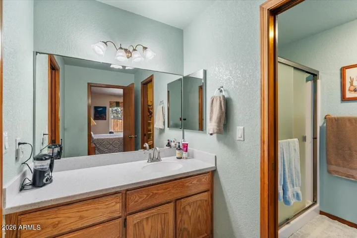 separate shower and large walk in closet