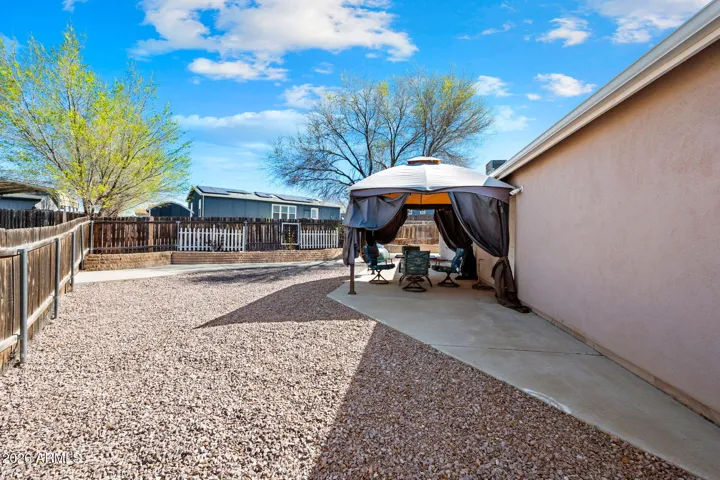 Fresh gravel and includes gazebo